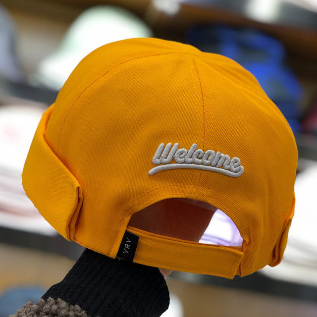 
	Skull Caps Hip Hop Hat Letters Embroidered Female Casual Brimless Hats