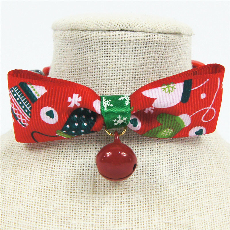 
	Christmas Halloween Pet Collar Cat Dog Universal Bow Bell Neck Flower