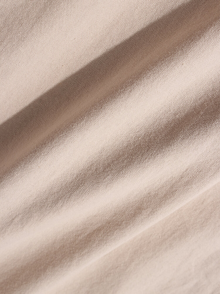 
	Mens 100% Cotton Solid Casual Drawstring Elastic Ankle Pants