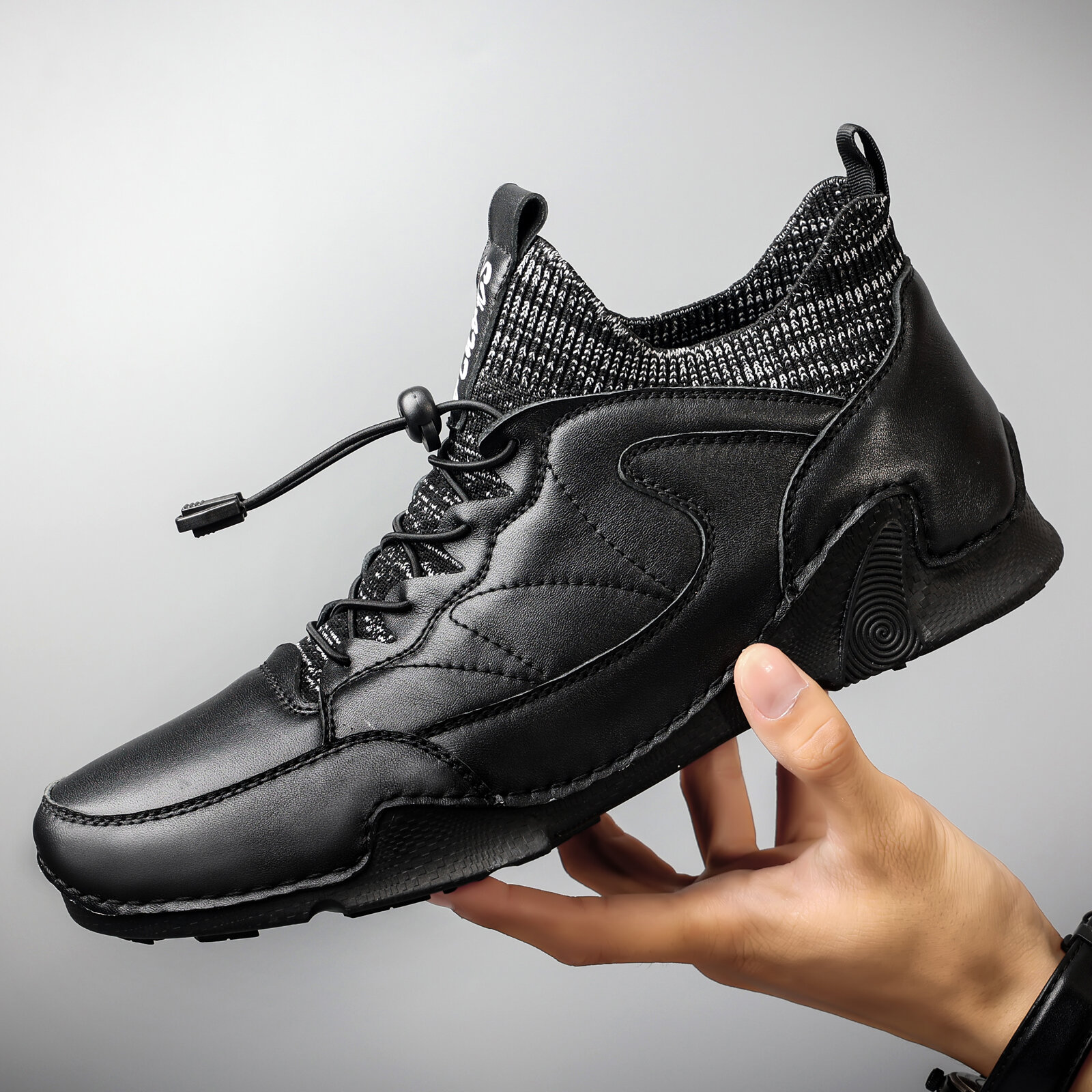 
	Men Soft Waterproof Stitching Non-slip Elastic Lace Casual Ankle Boots