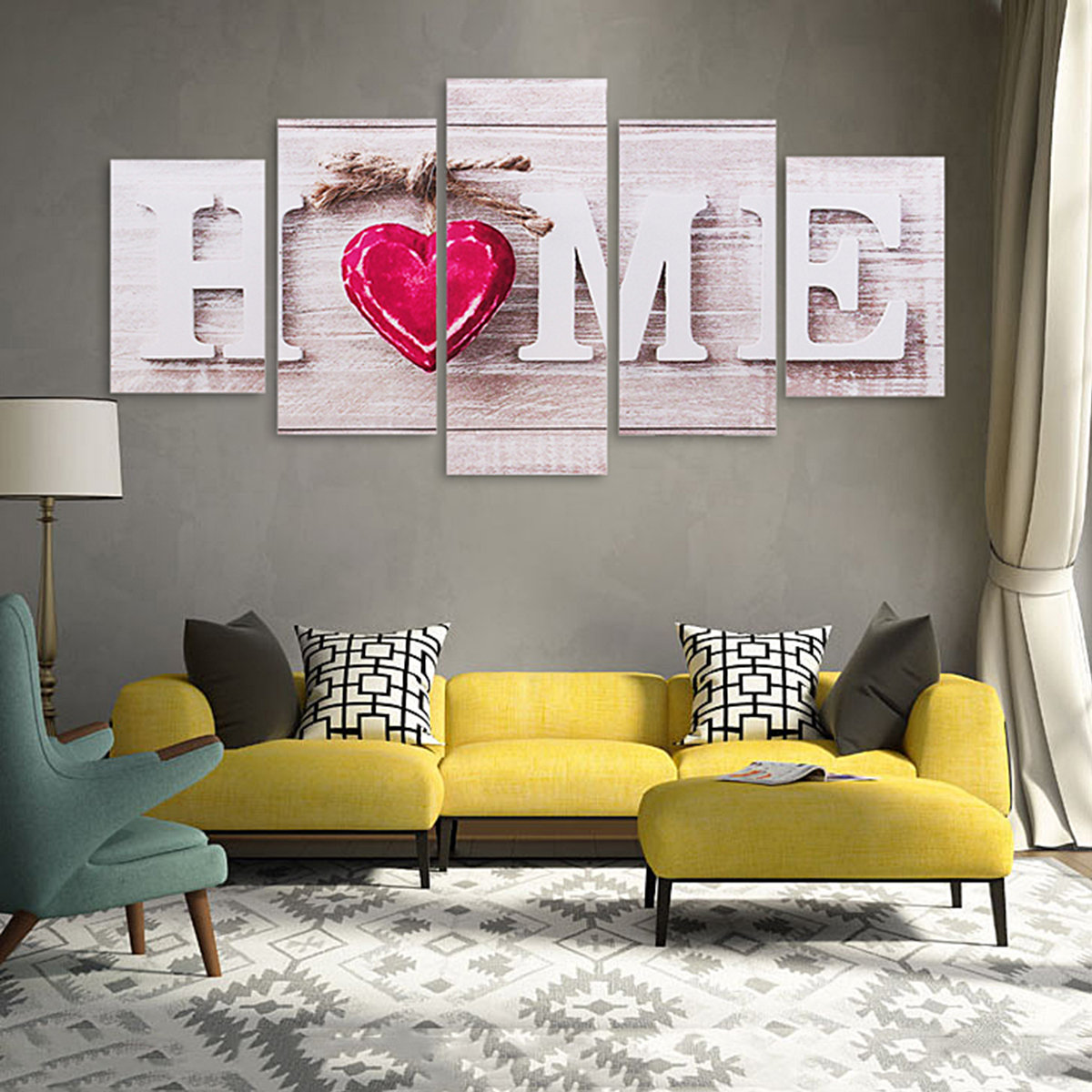 
	5Pcs Love HOME Canvas Painting Wall Art Bedroom Living Room Home Decor Unframed