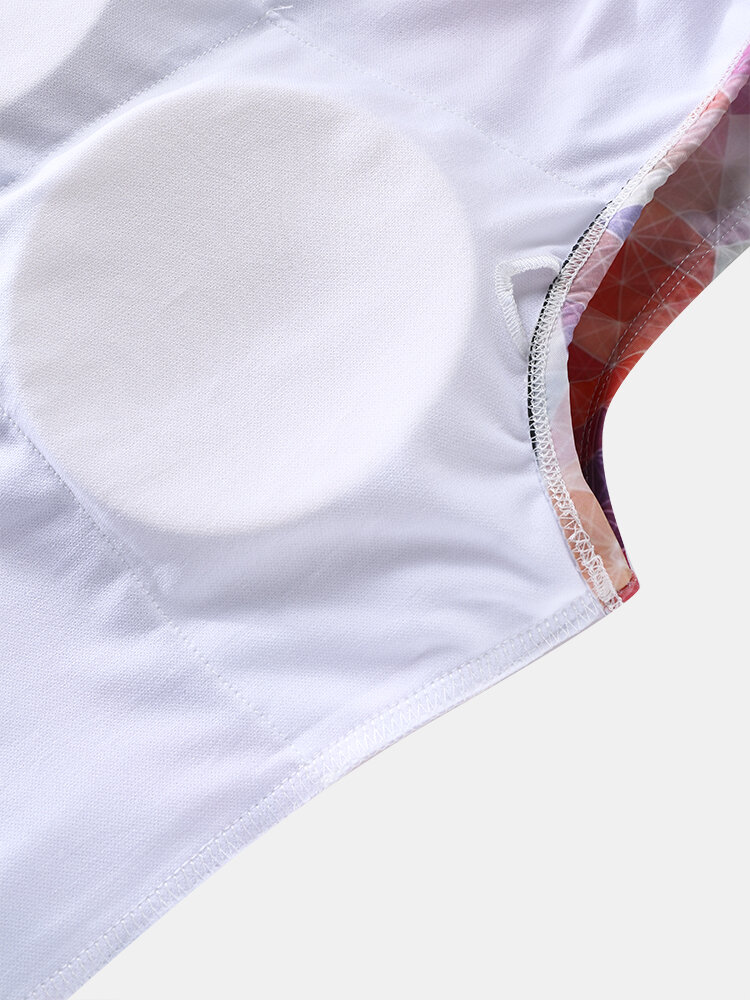 
	Plus Size Colorful Geometric Patterns Sleeveless One Piece Swimsuits