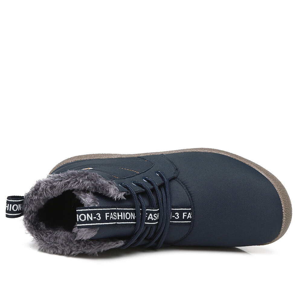 
	Men Waterproof Non Slip Warm Plush Lining Lace Up Snow Boots