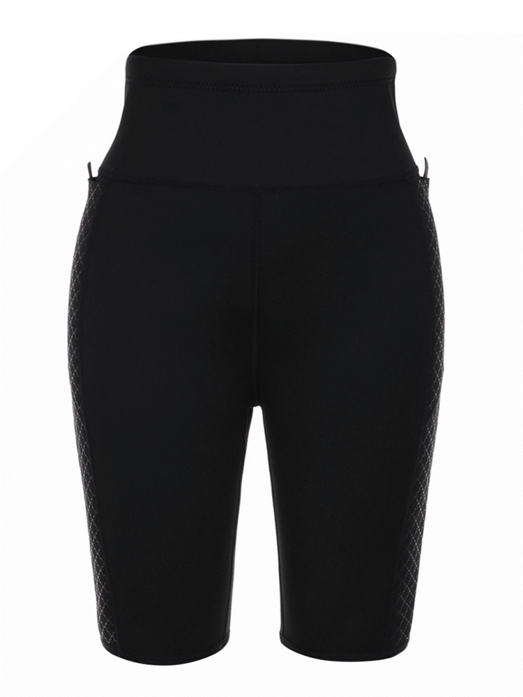 
	3XL Tummy Control Print Pocket Neoprene Sauna Shorts