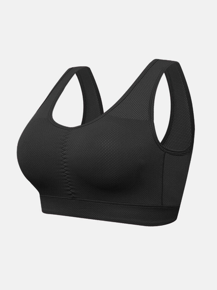 
	Women Solid Seamless Gather Wireless Breathable Sleep Bra With Removable Chest Pad