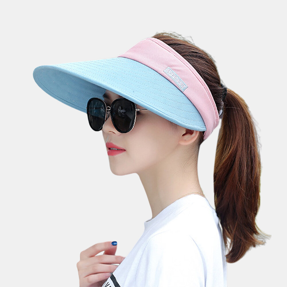 
	Women Big Brim Empty Top Sun Hat Sunscreen Hat Covering Face