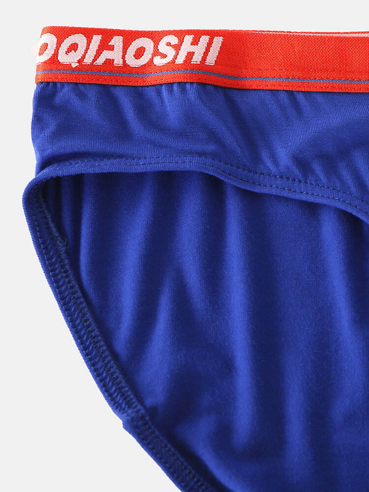 
	Mens Sexy Underwear Modal Breathable Patchwork Letter Waist Briefs