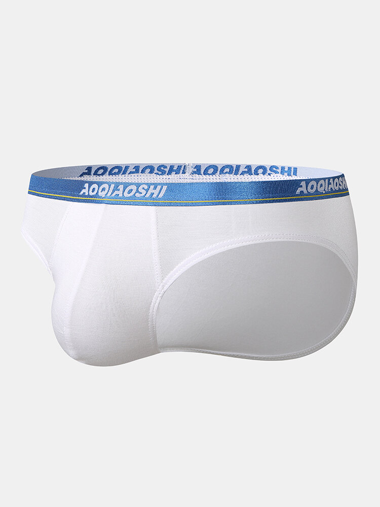 
	Mens Sexy Underwear Modal Breathable Patchwork Letter Waist Briefs