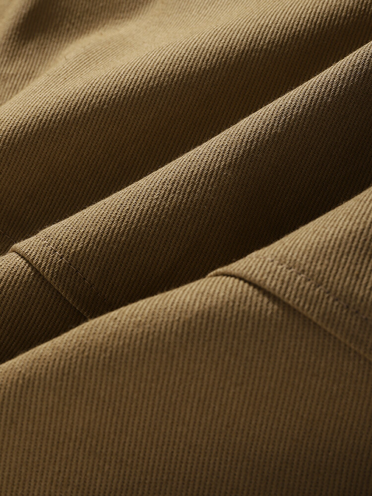 
	Mens 100% Cotton Solid Zipper Fly Casual Elastic Cuff Cargo Pants