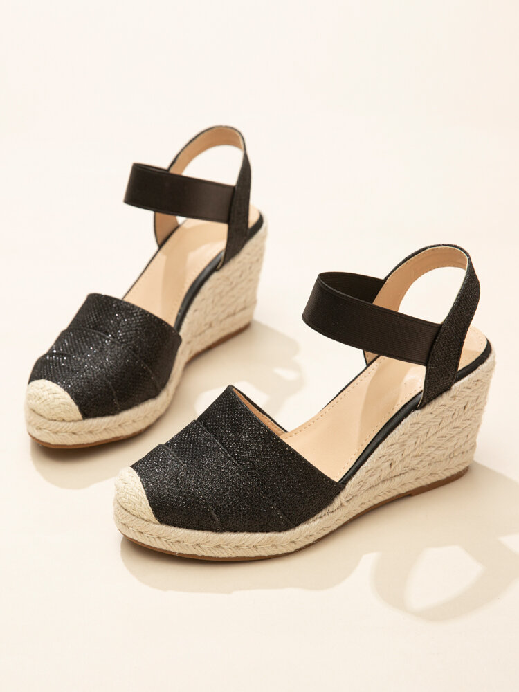 
	Women’s Closed Toes Sandals Casual Metallic Espadrille Wedges