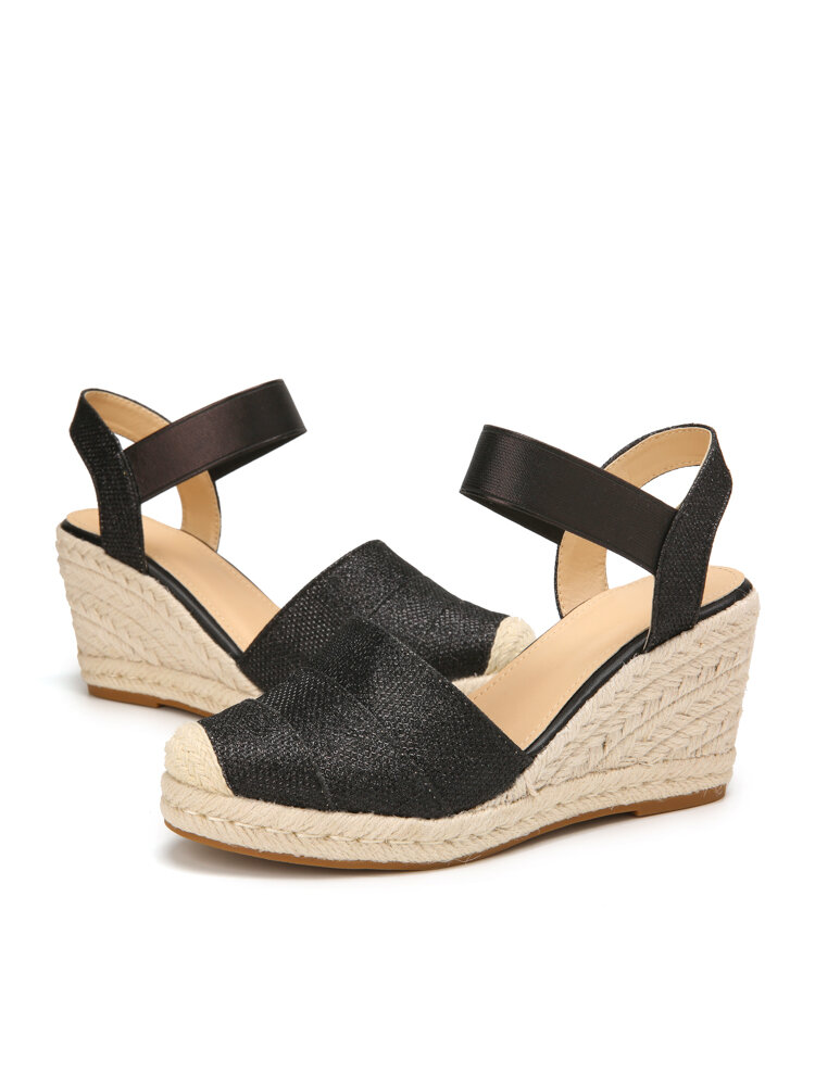 
	Women’s Closed Toes Sandals Casual Metallic Espadrille Wedges