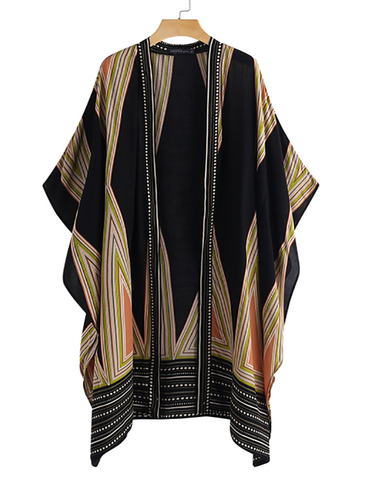 
	Bohemian Print Summer Beach Plus Size Kimono