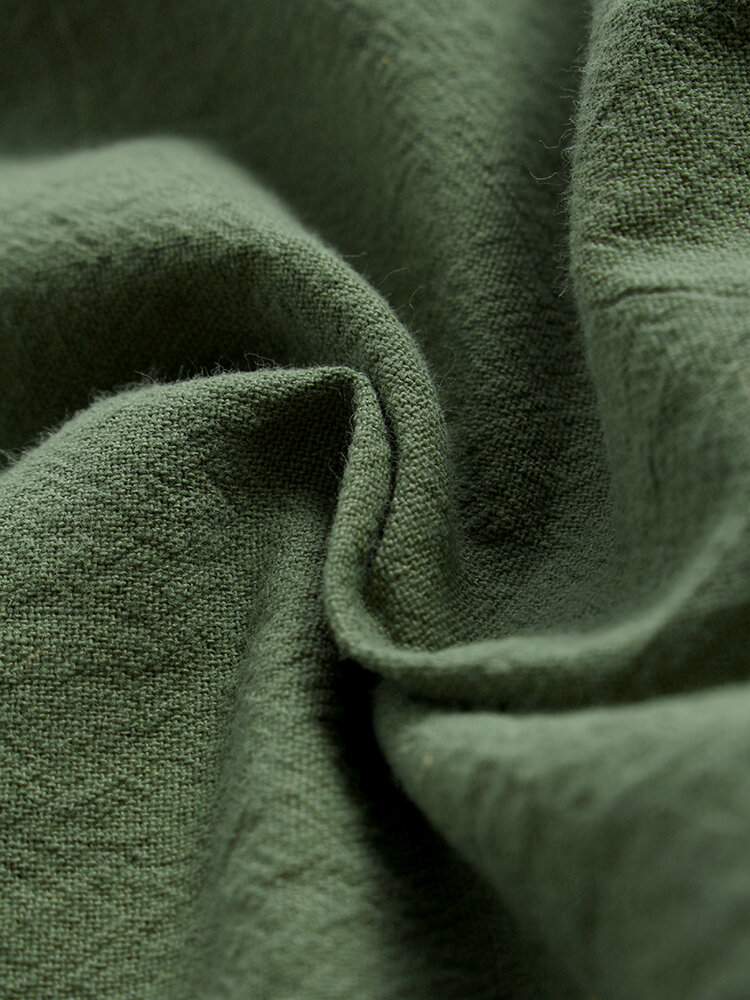 
	Solid Color Casual Drawstring Elastic Waist Soft Cotton Pants