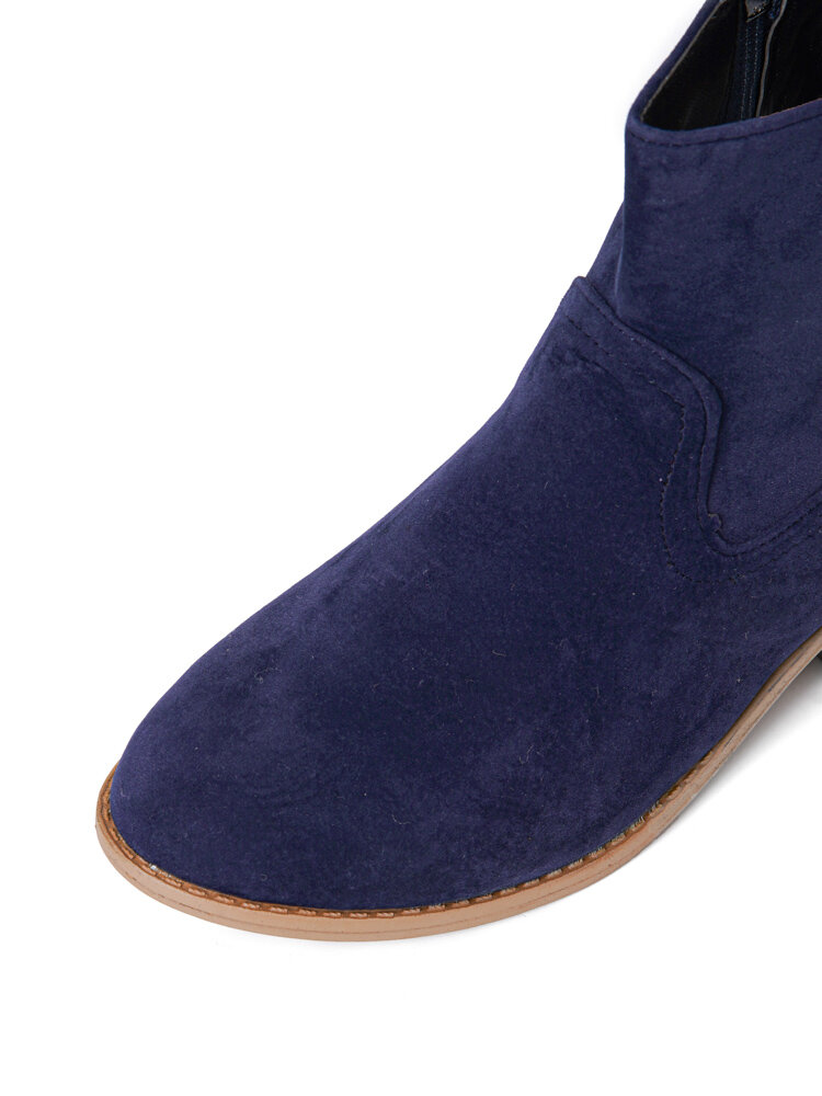 
	Plus Size Side Zipper Chunky Heel Womens Ankle Boots