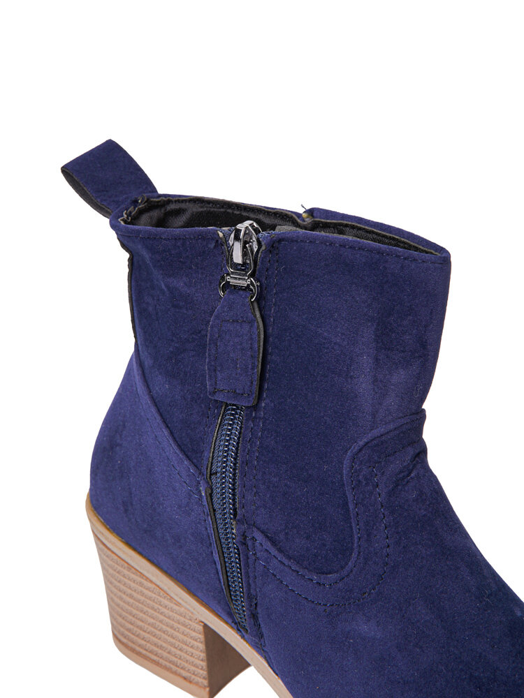 
	Plus Size Side Zipper Chunky Heel Womens Ankle Boots