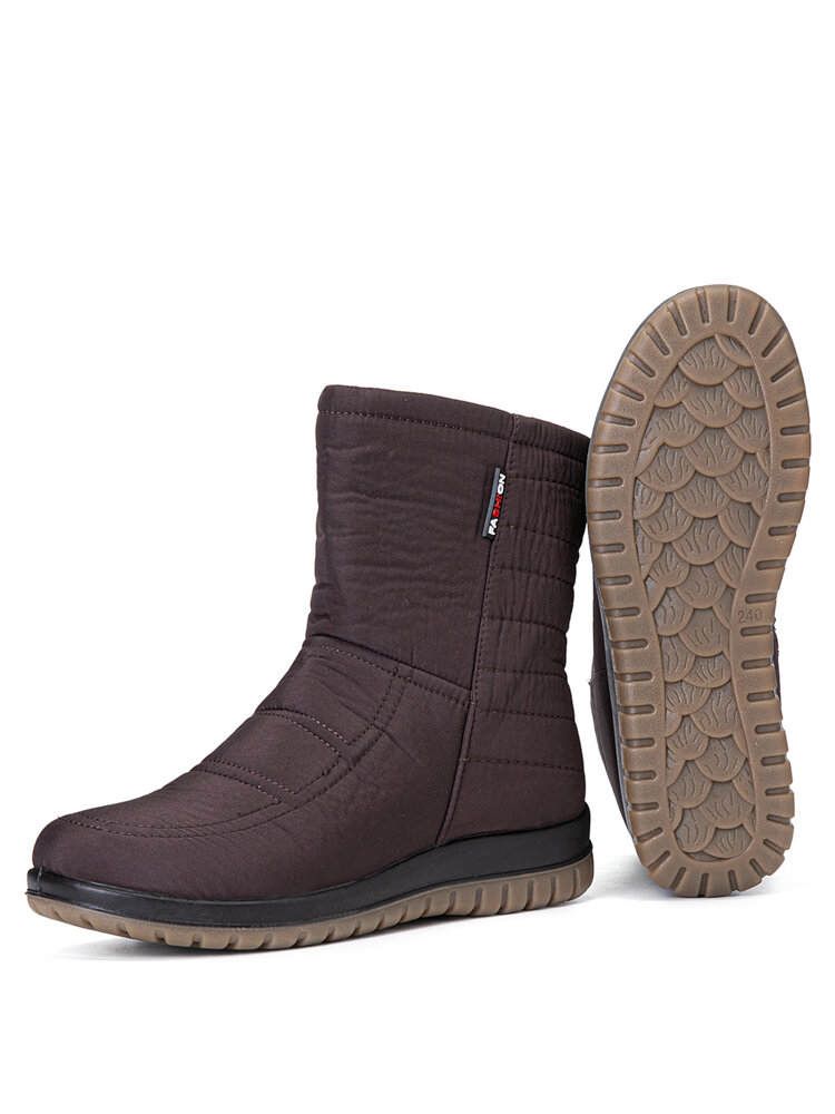 
	Plus Size Women’s Comfy Waterproof Warm Cotton Side Zipper Snow Boots