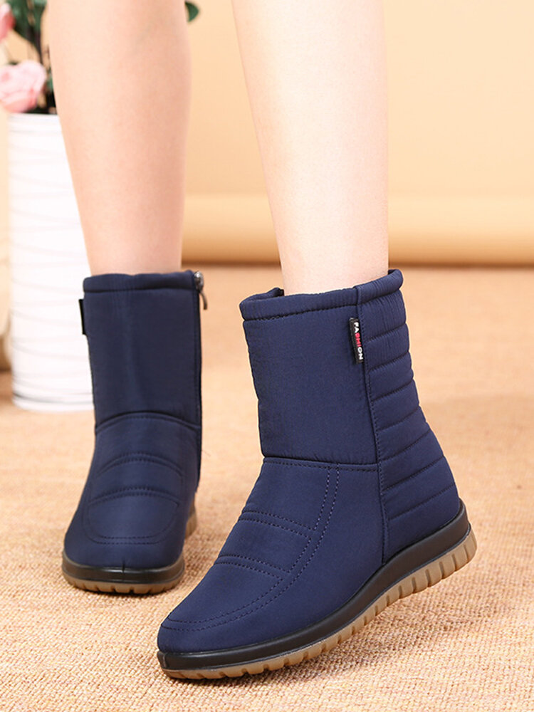 
	Plus Size Women’s Comfy Waterproof Warm Cotton Side Zipper Snow Boots