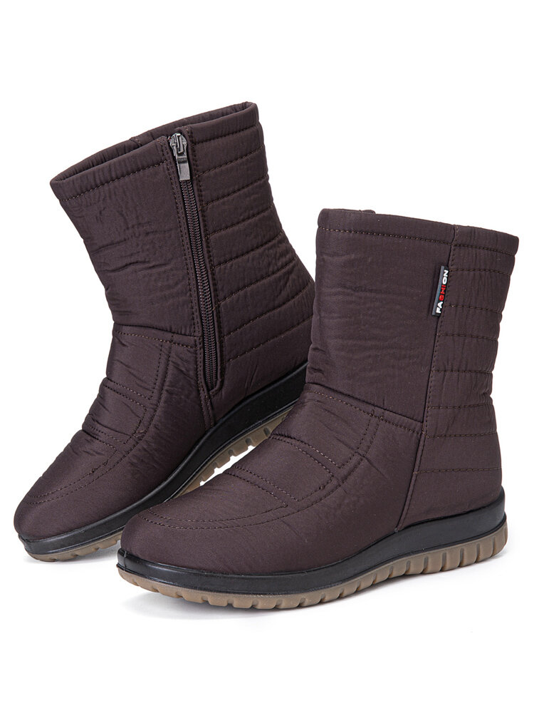 
	Plus Size Women’s Comfy Waterproof Warm Cotton Side Zipper Snow Boots