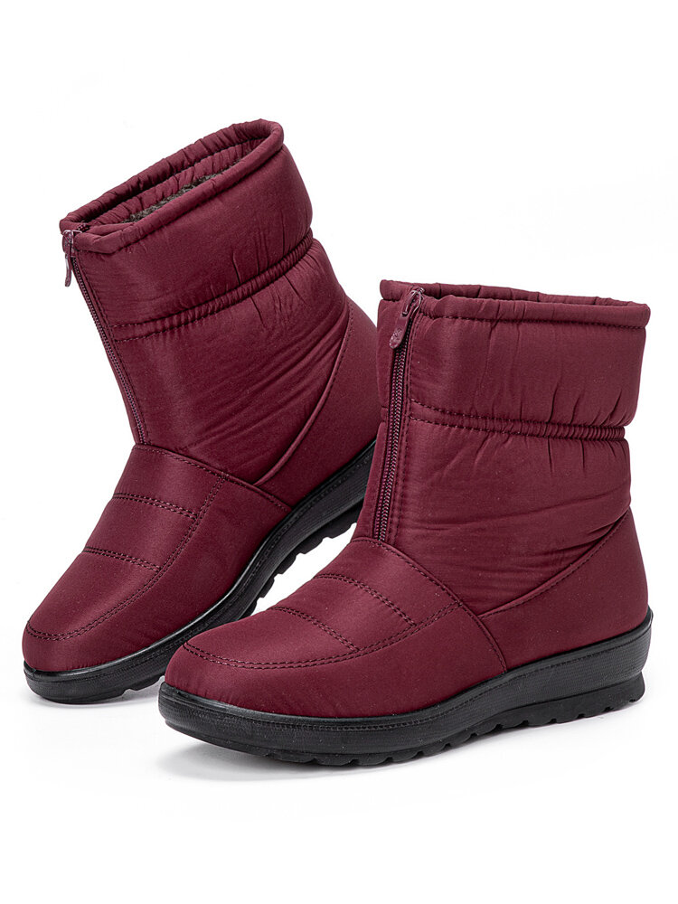 
	Large Size Women Comfy Soft Waterproof Cotton Front Zipper Warm Snow Boots