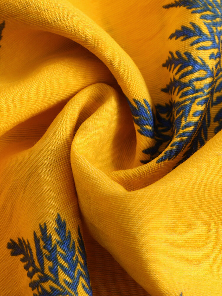 
	Mens 100% Cotton Leaf Printed Chest Pocket Turn Down Collar Short Sleeve Shirts