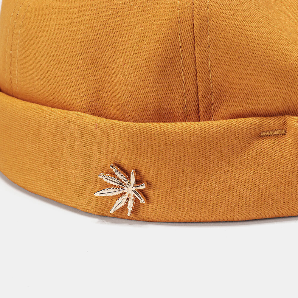 
	Men & Women Brimless Hats Solid Color Coconut Tree Label Skull Caps Hip Hop Hat