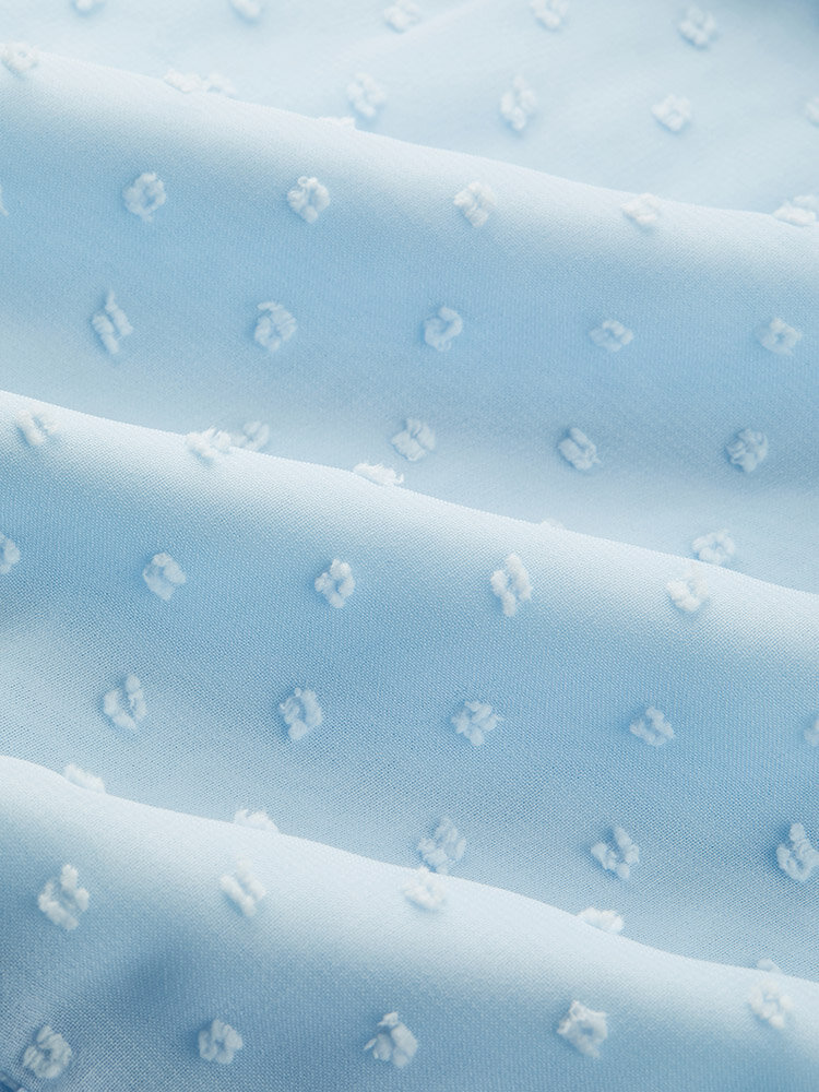 
	Solid Hollow Layered Long Sleeve High Neck Dress