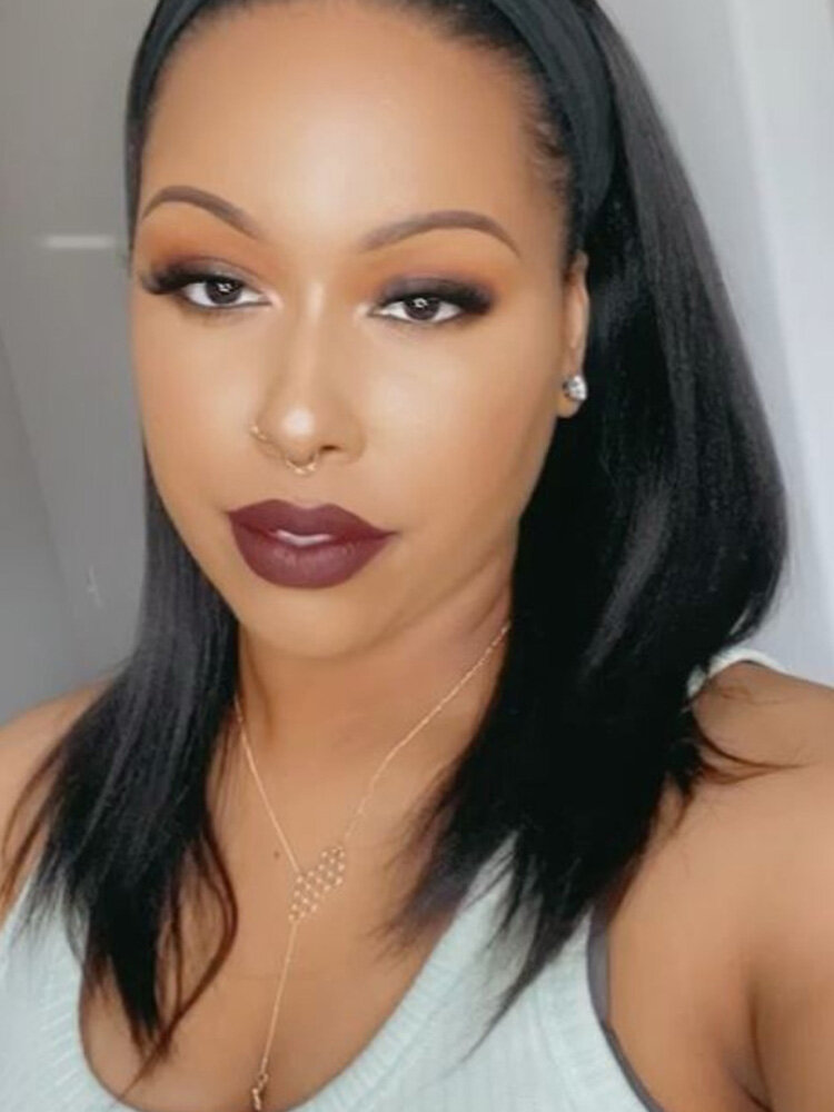 
	Headband Color Random Long Straight Headband Wig Chemical Fiber Head Cover