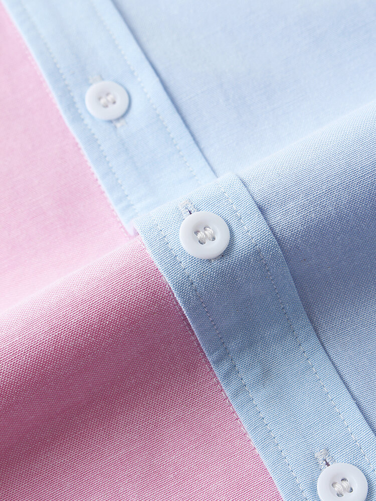 
	Mens Casual Stitching Contrast Color Short Sleeve Shirts