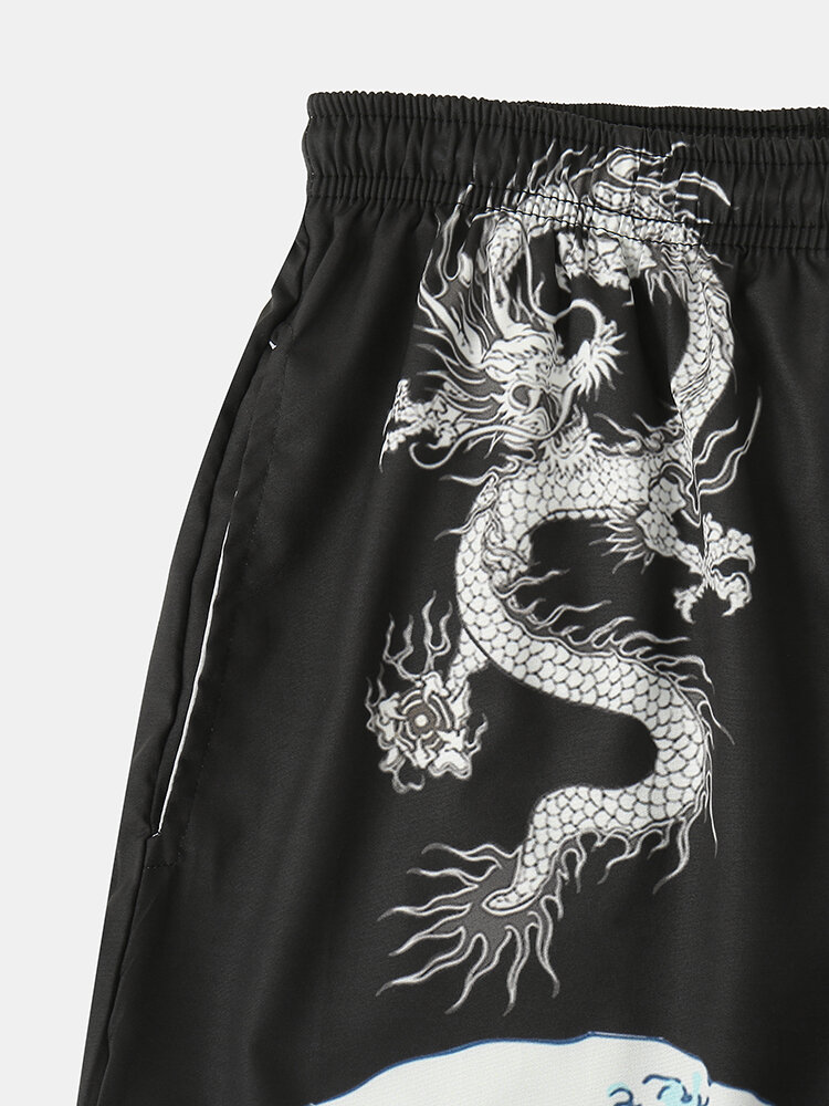 
	Mens Wave Koi Ukiyoe Print Kimono Japanese Style Two Pieces Outfits