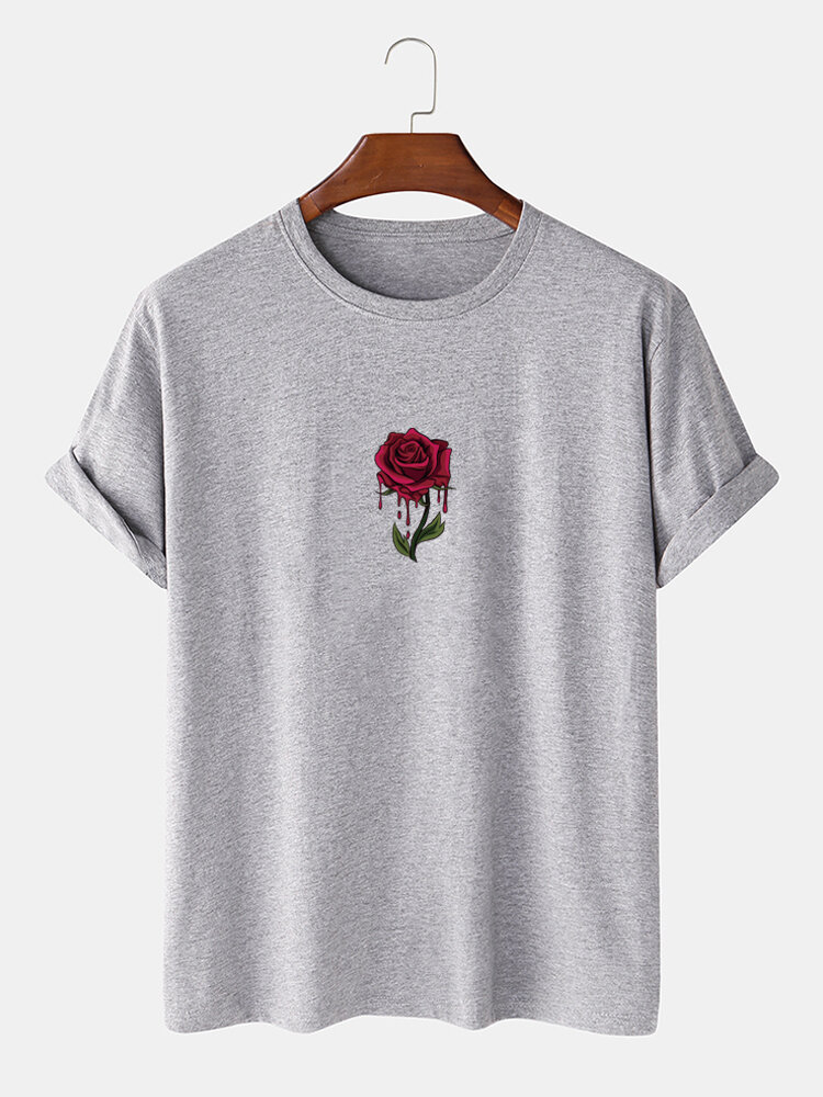 
	Mens Rose Graphics 100% Cotton Casual Short Sleeve T-Shirt