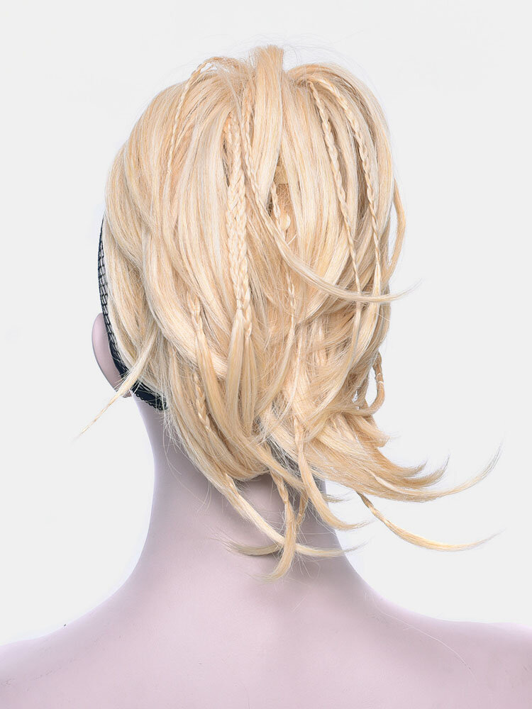 
	8 Colors Irregular Catch Clip Ponytail Hair Extensions Short Curly Wig Piece