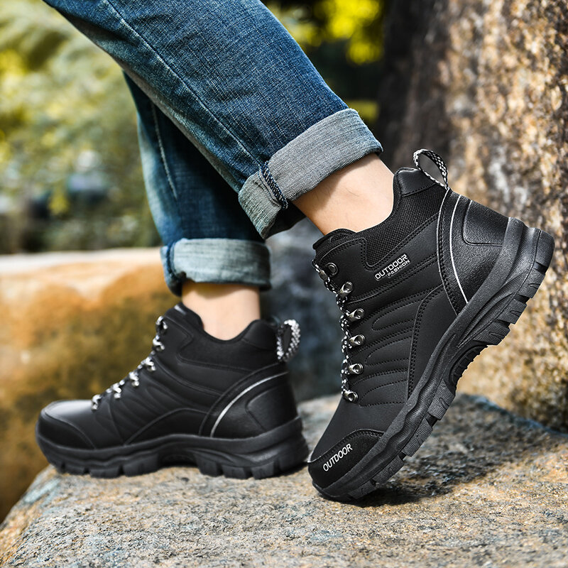 
	Men Comfy Anti-collision Toe Cap Slip Resistant Outdoor Sport Casual Hiking Boots