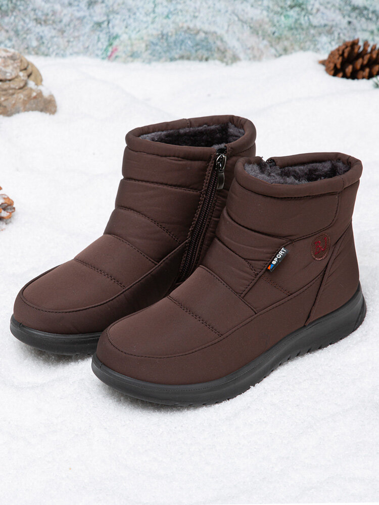 
	Plus Size Comfy Warm Cotton Side Zipper Women’s Short Snow Boots