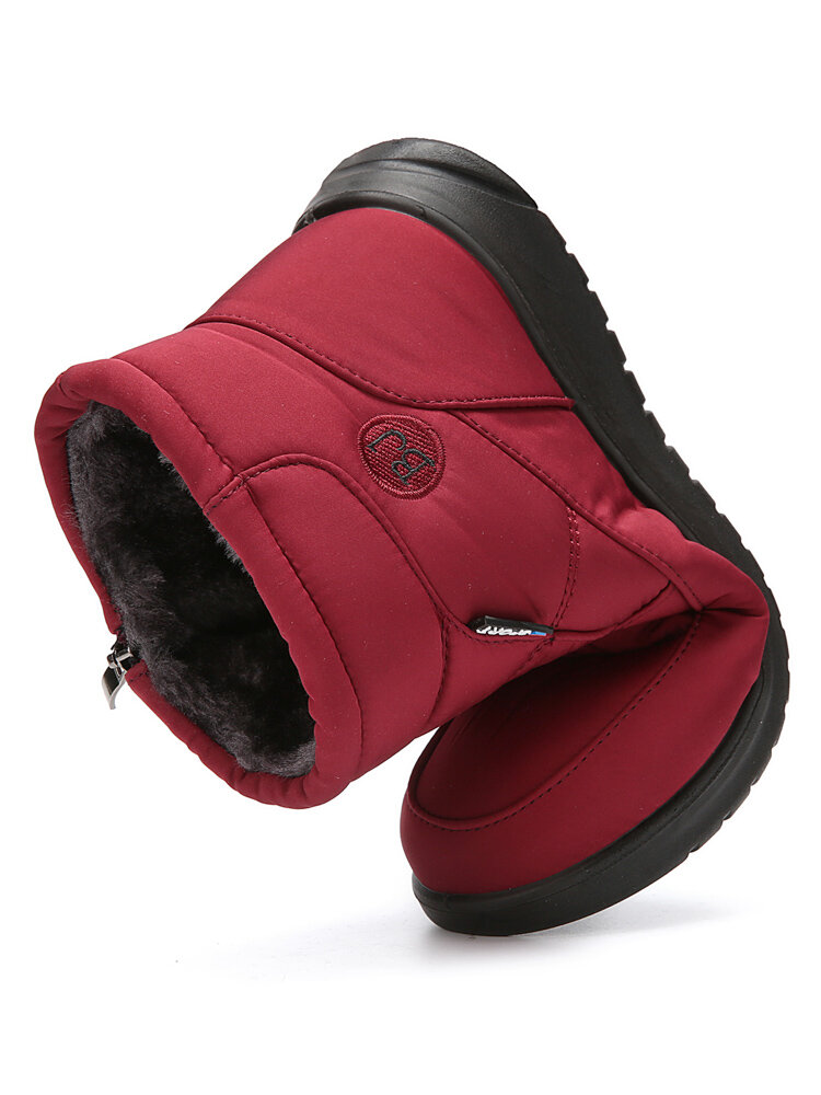 
	Plus Size Comfy Warm Cotton Side Zipper Women’s Short Snow Boots