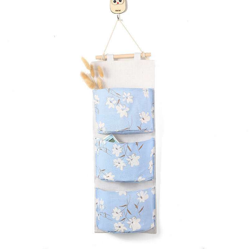 
	Cotton And Linen Storage Hanging Bag Multi-Layer Hanging Pocket