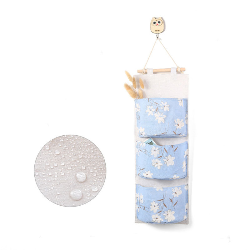 
	Cotton And Linen Storage Hanging Bag Multi-Layer Hanging Pocket