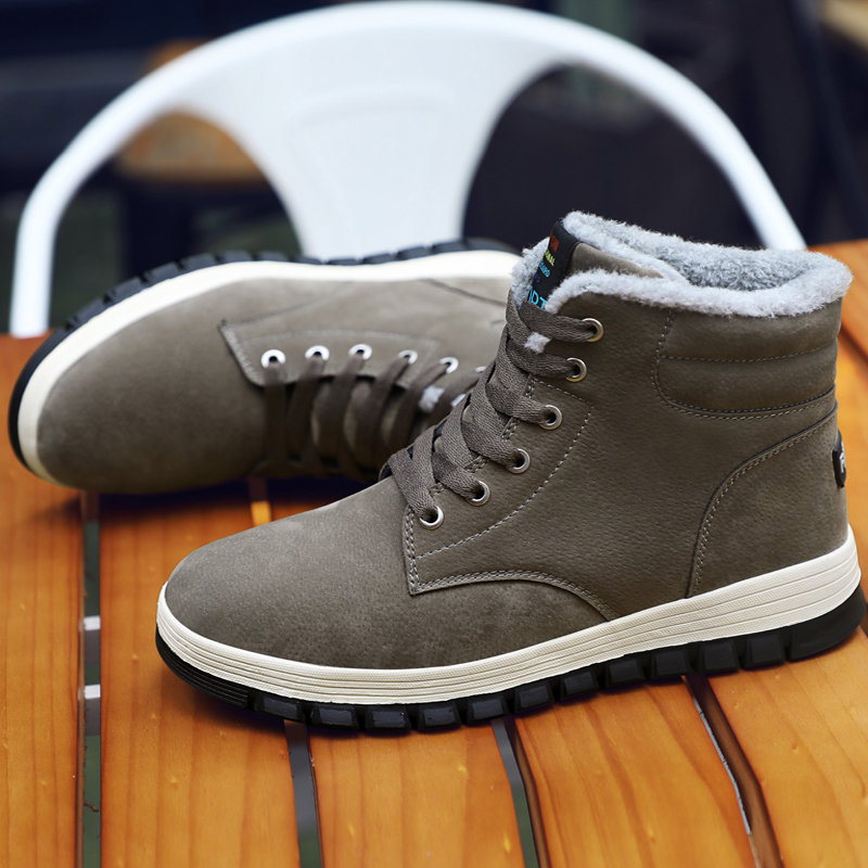 
	Large Size Men Slip Resistant Warm Lining Casual Leather Boots