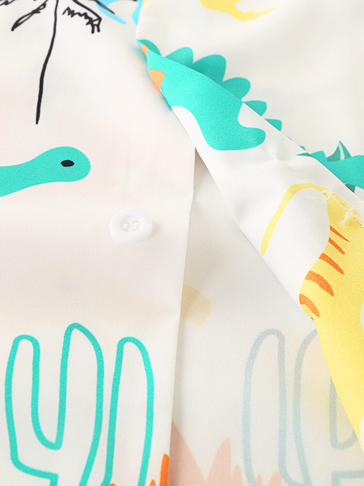 
	Mens Funny Style Dinosaur Cartoon Printed Short Sleeve Shirts