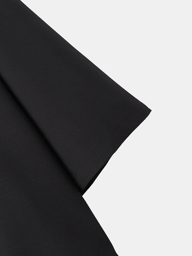 
	Mens Paisley Scarf Ethnic Pattern Open Front Black Kimono