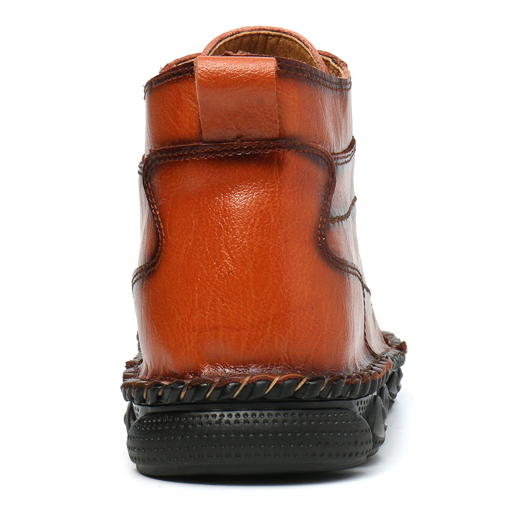 
	Men Cow Leather Non Slip Hand Stitching Casual Outdoor Boots