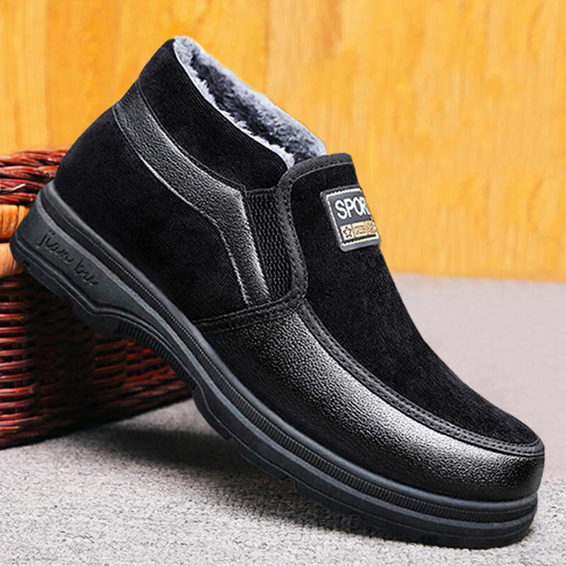 
	Men Old Peking Style Cloth Warm Plush Lining Casual Ankle Boots