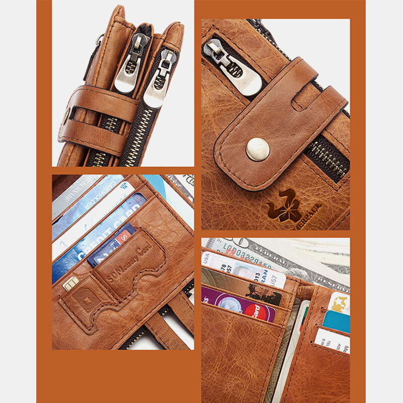 
	Men Genuine Leather RFID Wallet Card Holder