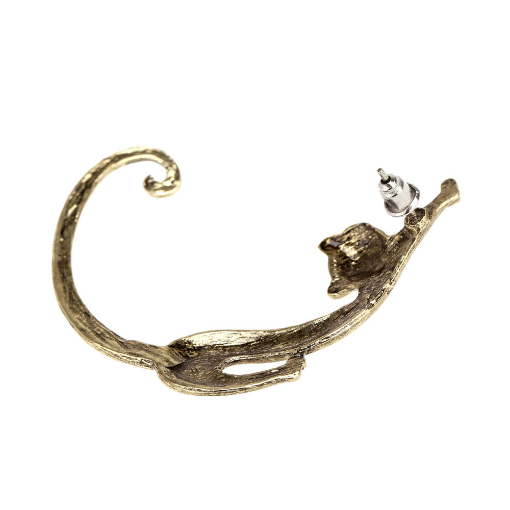 
	Trendy 1Pc Left Ear Stud Cuff Exaggerated Alloy Winding Stretching Sexy Cat Earrings for Women Girls