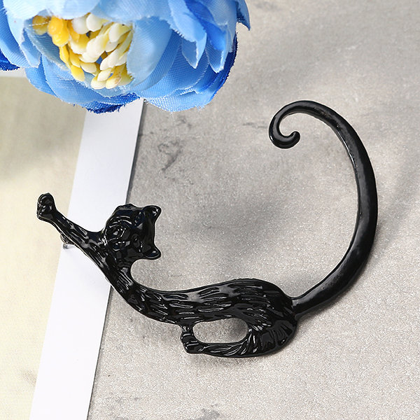 
	Trendy 1Pc Left Ear Stud Cuff Exaggerated Alloy Winding Stretching Sexy Cat Earrings for Women Girls