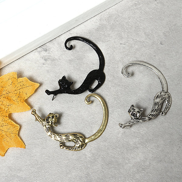 
	Trendy 1Pc Left Ear Stud Cuff Exaggerated Alloy Winding Stretching Sexy Cat Earrings for Women Girls