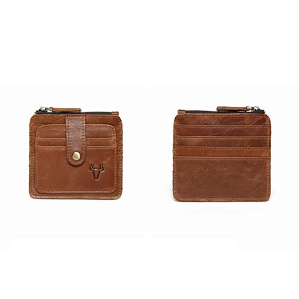 
	RFID Man Antimagnetic Genuine Leather Coin Bag 6 Card Slots Wallet