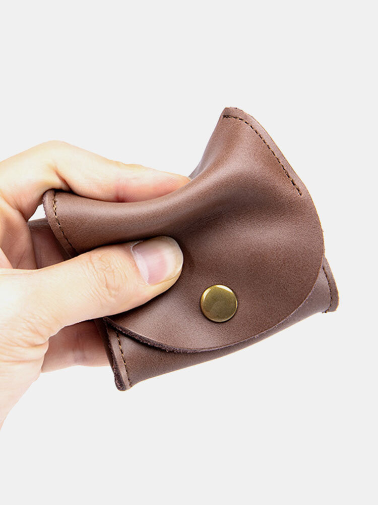 
	Men Genuine Leather Cow Leather Earphone Bag Coin Purse Storage Bag