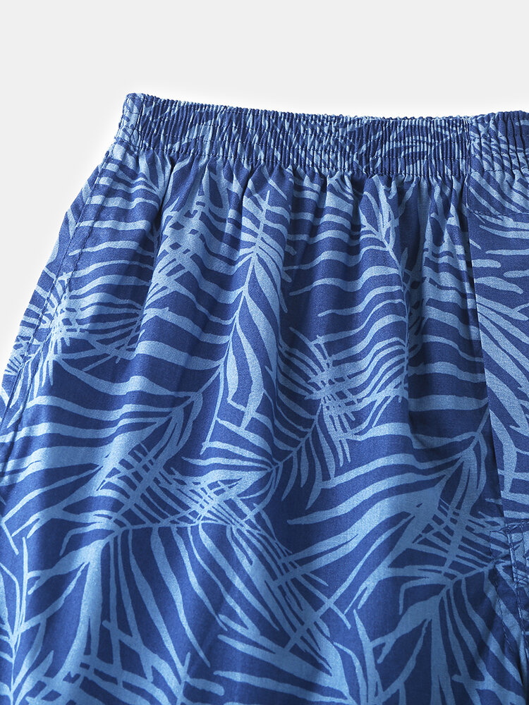 
	Mens 100% Cotton Cartoon Fruit Print Comfy Elastic Waist Home Shorts