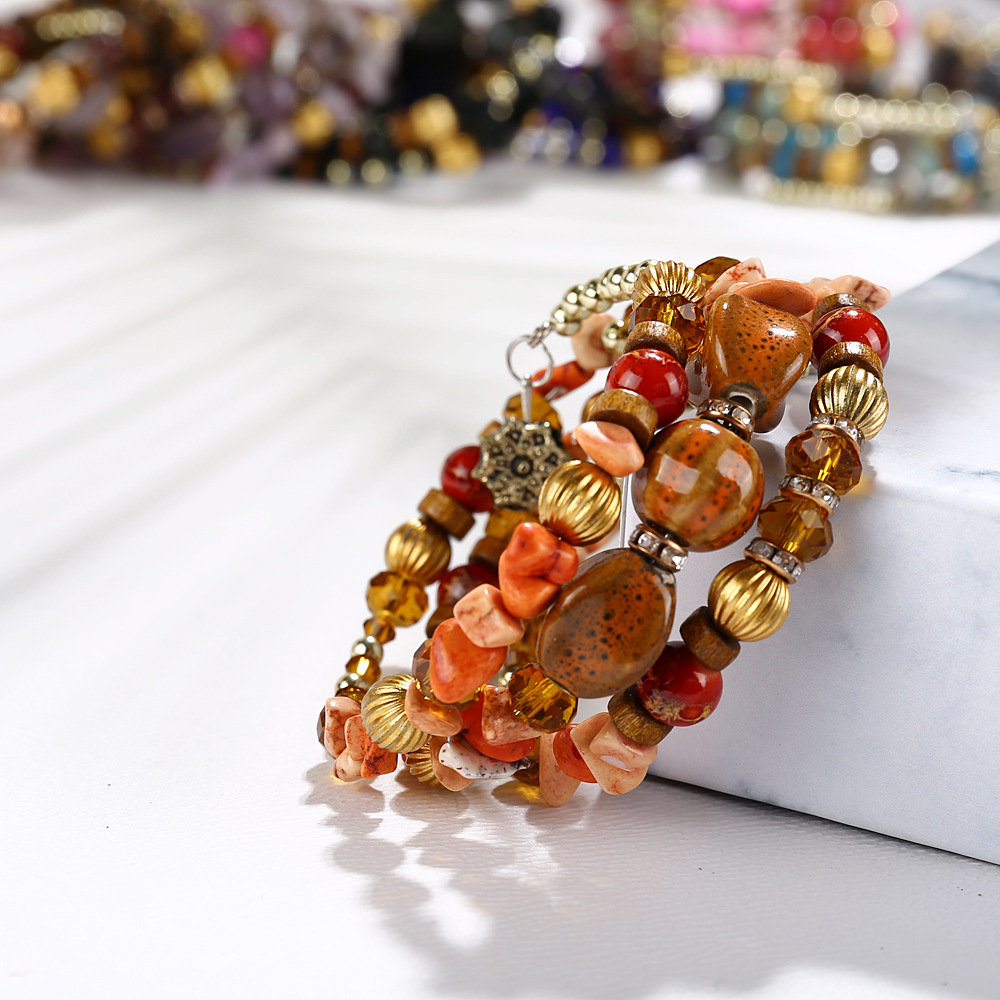 
	Bohemian Multi-Layer Bracelet Turquoise Beaded Bracelet Agate Bracelet For Women
