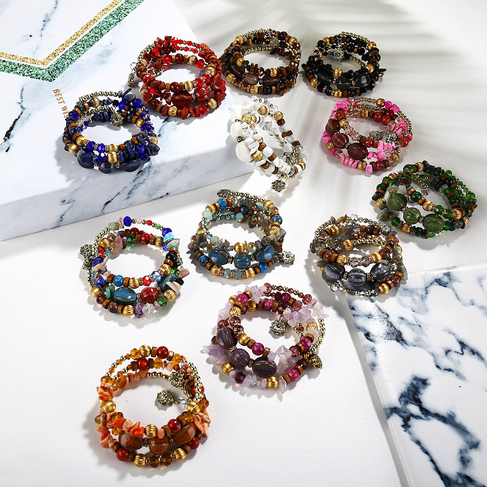 
	Bohemian Multi-Layer Bracelet Turquoise Beaded Bracelet Agate Bracelet For Women